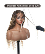 Kiki - 24" HD Full Lace Lightweight Human Hair Curls Boho Box Braided Wig