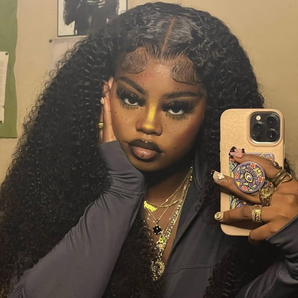 Tight Curls Afro Curly HD Lace Wigs Pre Plucked Human Hair Lace Front Wigs