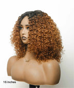 14" Glueless 100% Virgin Human Hair Afro Curly Bob Wig (for US Market Only)