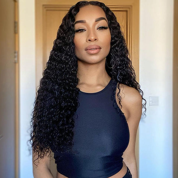 Wet And Wavy | Water Wave 4x4 Closure Lace Glueless Mid Part Long Wig