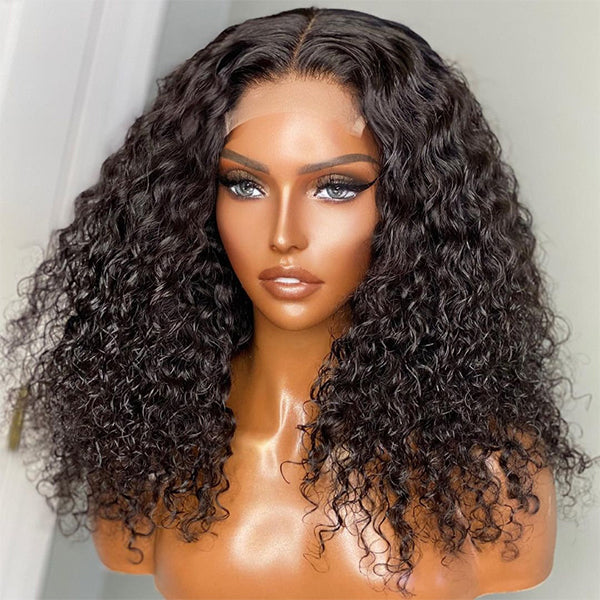 Wet And Wavy | Water Wave 4x4 Closure Lace Glueless Mid Part Long Wig