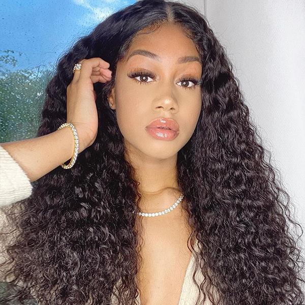 Wet And Wavy | Water Wave 4x4 Closure Lace Glueless Mid Part Long Wig