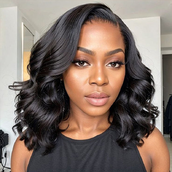 Layered Cut Pre-Styled Wear Go Wigs Pre Cut 13x4 HD Lace Glueless Wig With High Density Bomb Look